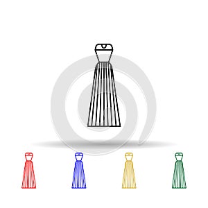 Wedding dresses, clothes multi color style icon. Simple thin line, outline  of clothes icons for ui and ux, website or