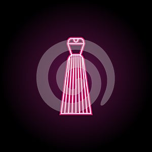 Wedding dresses, clothes neon icon. Simple thin line, outline vector of clothes icons for ui and ux, website or mobile application