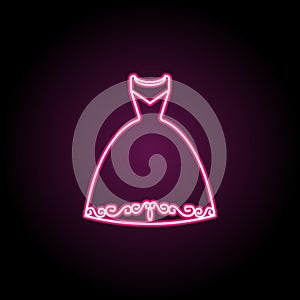 Wedding dresses, clothes neon icon. Simple thin line, outline vector of clothes icons for ui and ux, website or mobile application