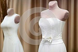 Wedding dresses on a mannequins