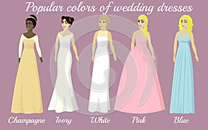 Wedding dresses of popular colors