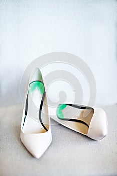 Wedding elegance shoes on a white background