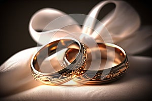 Wedding engagement rings. Love and the symbol of marriage. Jewelry. Bride