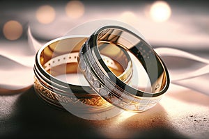 Wedding engagement rings. Love and the symbol of marriage. Jewelry. Bride