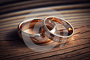 Wedding engagement rings. Love and the symbol of marriage. Jewelry. Bride