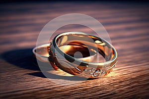 Wedding engagement rings. Love and the symbol of marriage. Jewelry. Bride