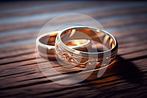 Wedding engagement rings. Love and the symbol of marriage. Jewelry. Bride