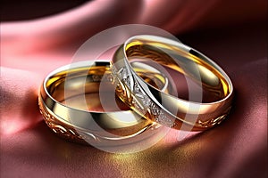 Wedding engagement rings. Love and the symbol of marriage. Jewelry. Bride