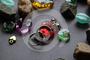 Wedding or engagements rings display with selective focus.