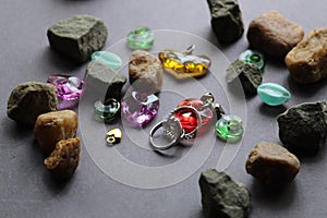 Wedding or engagements rings display with selective focus.