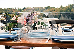 Wedding or Event decoration table setup outdoor