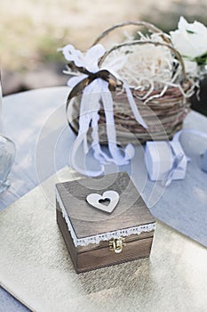 Wedding exit registration, white chairs decorated for wedding