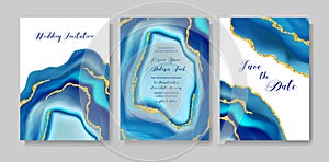 Wedding fashion geode or marble template, artistic covers design, colorful texture realistic backgrounds. Trendy pattern