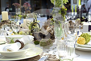 Wedding festive table closeup