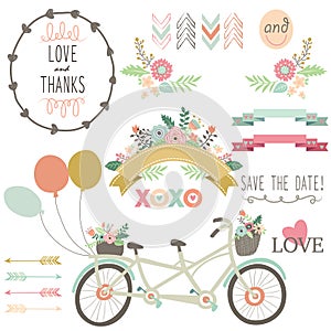 Wedding Flora Vintage Bicycles Elements