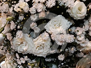 Wedding floral arrangement close up photo