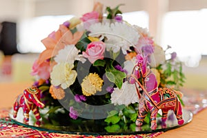 wedding floral decoration in Wedding ceremony at beautiful farm