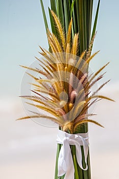 Wedding floral decorations on the beach in Thailand
