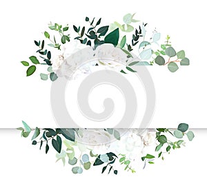 Wedding floral horizontal vector design banner.