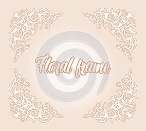 Wedding Flourish Frame Border Corner.Invtation card design.