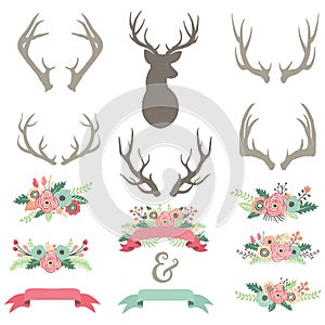 Wedding Flower Antlers Set