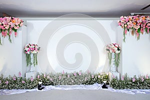 Wedding Flower Backdrop Design Indoor