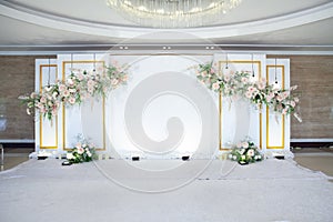 Wedding Flower Backdrop Design Indoor