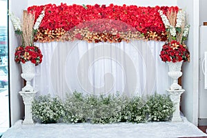 Wedding Flower Backdrop Design Indoor