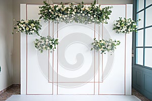 Wedding Flower Backdrop indoor in the hotel