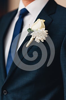Wedding flower boutonniere groom