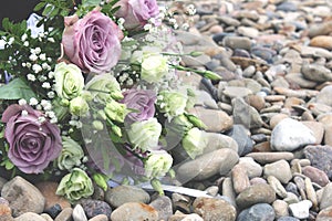wedding flowers on the beach. wedding bouquet.