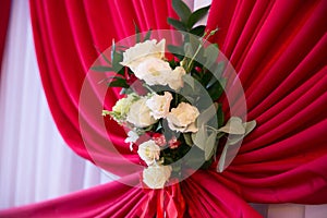 Wedding flowers bridal bouquet. Romantic blooming decor, decoration banquet.