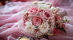 Wedding flowers and documents with a cost plan