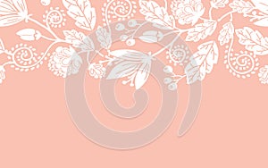 Wedding flowers and leaves horizontal seamless