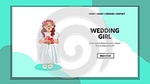 Wedding Girl Wearing Ceremonial Clothes Vector