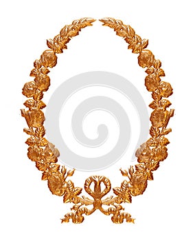 Wedding gold necklace over white background