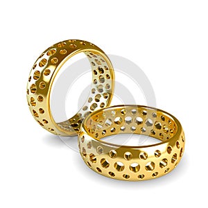 Wedding gold ring isolated