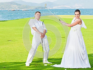 Wedding golf photo