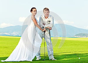 Wedding golf photo