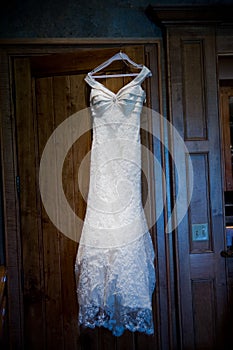 Wedding gown before a ceremony