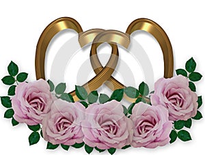 Wedding graphic Gold Hearts rose4s