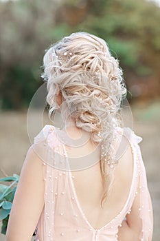 Wedding hairstyle with a stylish hair accessory