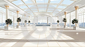 Wedding hall illustration, elegantly set for matrimonial celebration, AI Generated