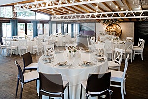 Wedding hall Rustic banquet in luxury restaurant