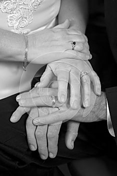 Wedding Hands B&W