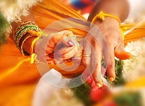 Wedding hands in India marriage