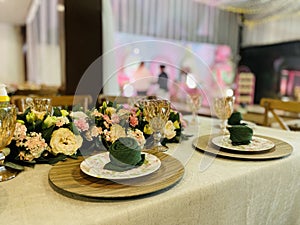 wedding or happy birthday rustic or country green centrepiece