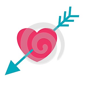 Wedding heart with arrow icon