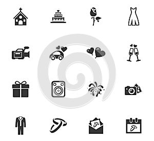 Wedding icons set