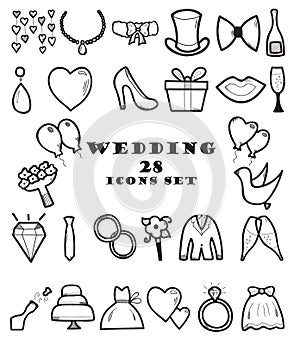 Wedding icons set